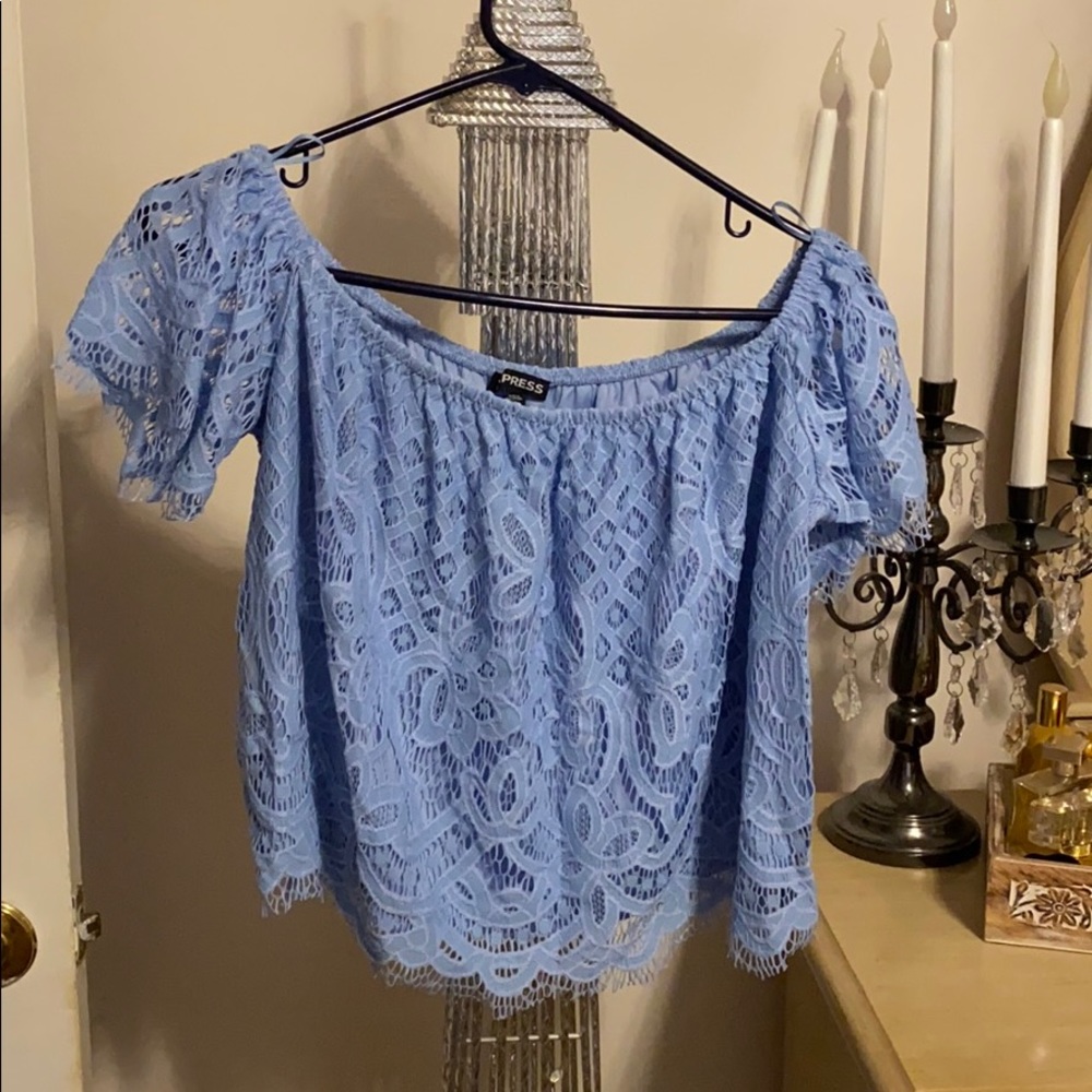 Cop top lace off the shoulder